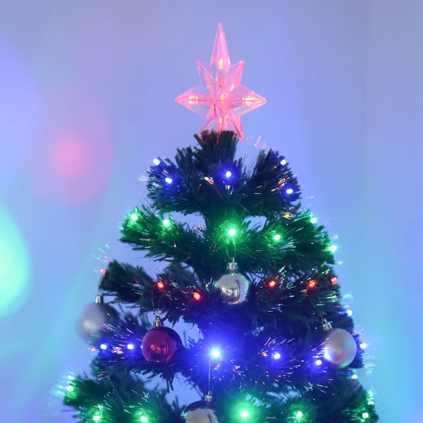 HOMCOM 5ft 150cm Green Fibre Optic Artificial Christmas Tree-Multi   Aosom UK - Image 9