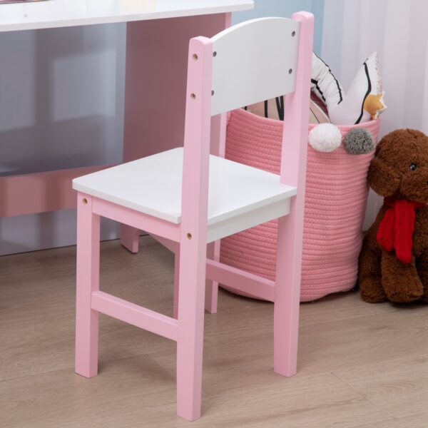 HOMCOM Kids Table and Chair Set Two-Piece Table and Chair Set Multi Use Toddler Furniture w/ Whiteboard - Pink   Aosom UK - Image 9