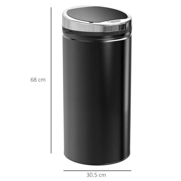 HOMCOM 42L Stainless Steel Sensor Trash Can W/ Bucket-Black   Aosom UK - Image 3