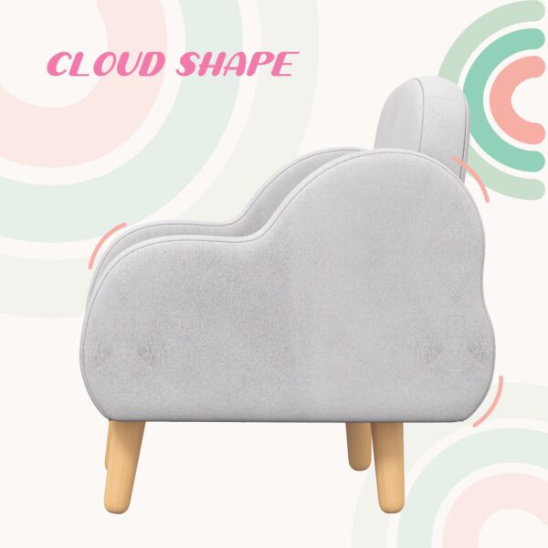 ZONEKIZ Cloud Shape Toddler Armchair, Ergonomically Designed Kids Chair, Children Playroom Mini Sofa for Relaxing, for Ages 1.5-5 Years   Aosom UK - Image 4