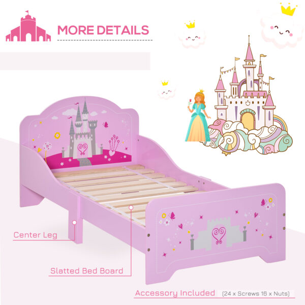 HOMCOM MDF Kids Castle Design Kids Single Bed Pink   Aosom UK - Image 6