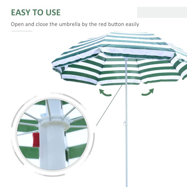 Outsunny Large 1.8m Patio Garden Beach Sun Crank Umbrella Sunshade Folding Tilt Crank Parasol New   Aosom UK - Image 4