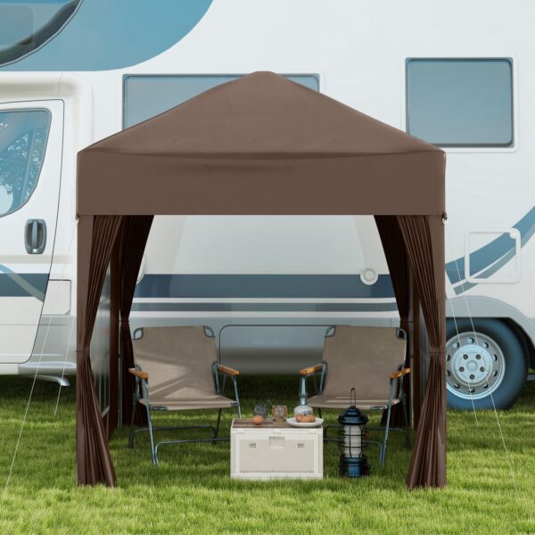 Outsunny Pop Up Gazebo Canopy, size (2 x 2m)- Coffee   Aosom UK - Image 8