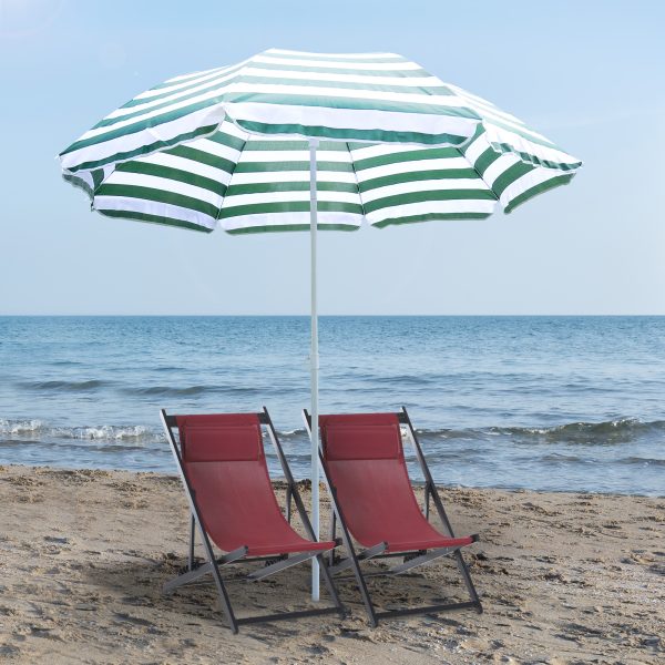 Outsunny Large 1.8m Patio Garden Beach Sun Crank Umbrella Sunshade Folding Tilt Crank Parasol New   Aosom UK - Image 2