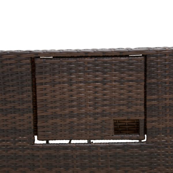 Outsunny 2 Seater Assembled Garden Patio Outdoor Rattan Furniture Sofa Sun Lounger Daybed with Fire Retardant Sponge - Brown   Aosom UK - Image 7