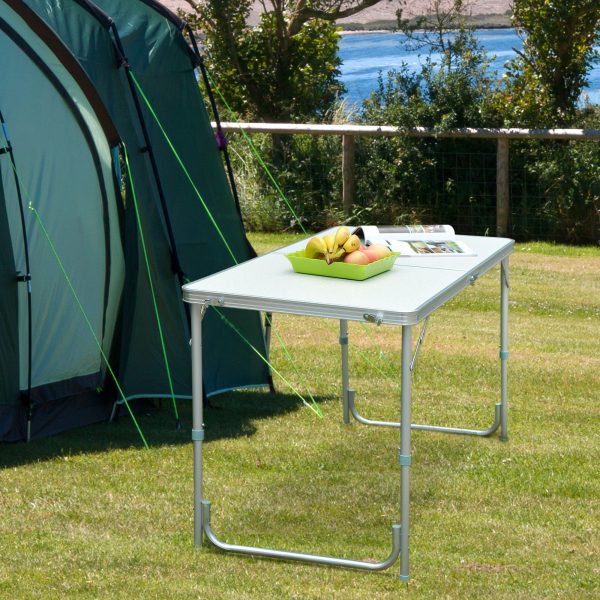 Outsunny Portable Outdoor Garden Aluminium Portable Folding Camping Picnic Party Field Kitchen BBQ Table   Aosom UK - Image 2