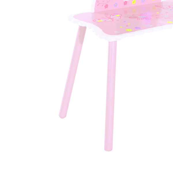 HOMCOM Kids Dressing Table Girls Pink Wooden Kids Dressing Table & Stool Make Up Desk Chair Toys Fairy Dresser Play Set w/Mirror   Aosom UK - Image 8