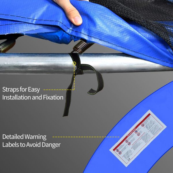 HOMCOM Trampoline Safety Surround: Replacement 8ft Padding, Durable Bright Blue Pads - Image 6