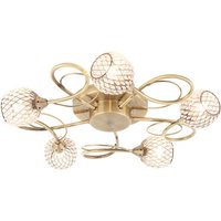 Aherne 5 Light Flush Ceiling Light - Antique Brass