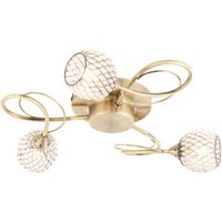 Aherne 3 Light Flush Ceiling Light - Antique Brass