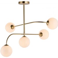 Otto 5 Light Semi Flush Ceiling Light - Brushed Brass