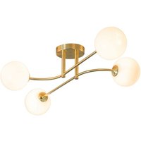 Otto 4 Light Semi Flush Ceiling Light - Brushed Brass