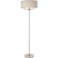 Highclere 3 Light Floor Lamp - Chrome/Natural