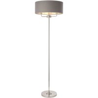 Highclere 3 Light Floor Lamp - Nickel/Charcoal