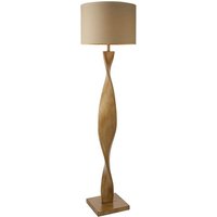 Abia 1 Light Floor Lamp - Oak/Natural