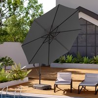 300cm W Dark Grey Sun Parasol Hanging Banana Umbrella