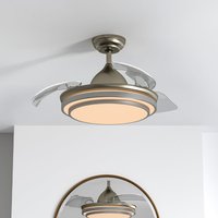 42 Inch Retractable Ceiling Fan Light Lamp with Remote Control
