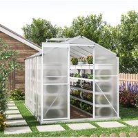 Living and Home Silver Aluminum Framed 6x6 Greenhouse with Vent