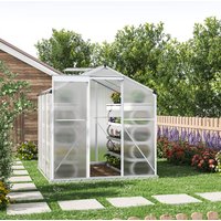 Living and Home Silver Aluminum Framed 6x6 Greenhouse with Vent