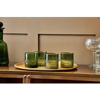 nkuku Mila Tumbler Set Of 4 | Glassware | Dark Emerald