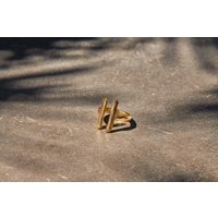 nkuku Atili Double Bar Ring Band | Gifting | Gold