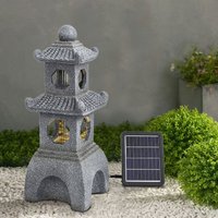 Pagoda Solar Garden Fountain with LED Lights