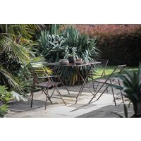 nkuku Ekete Iron Bistro Table | Garden | Distressed Black | Brown / Large