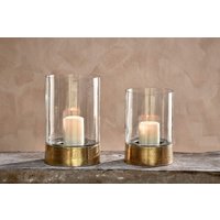 nkuku Rajura Hurricane Lantern | Candles Holders & Lanterns | Brass | Large