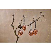 nkuku Jalshara Baubles Set Of 4 | Christmas Decorations | Antique Copper