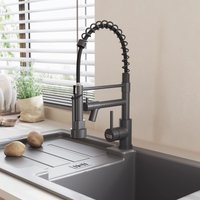 Stainless Steel Kitchen Faucet with Pull Down Spring Spout and Pot Filler