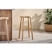 nkuku Mengwi Mango Wood Round Bar Stool | Seating | Natural