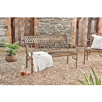 nkuku Bahula Decorative Iron Bench | Garden | Rust