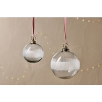 nkuku Anara Etched Giant Bauble | Christmas Decorations | Clear | Small