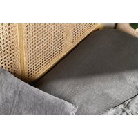 nkuku Adya Linen Fitted Sheet | Textiles | Charcoal | King