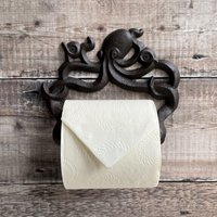 Wall Mounted Octopus Loo Roll Holder in Cast Iron