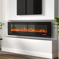 72 inch Wall Mounted Electric Fireplaces With Remote Control 9 Flame Colours Heater