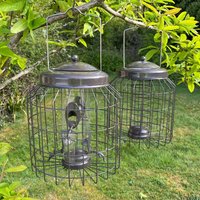 Heavy Duty Squirrel Proof Hanging Bird Seed & Fatball Feeders (Set of 2)