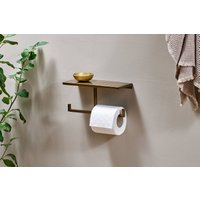 nkuku Mahi Wall Mounted Toilet Roll Holder | Bathroom | Brass