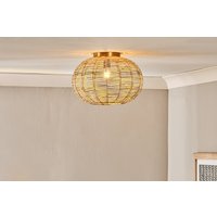 nkuku Noko Rattan Flush Ceiling Light | Lights | Natural