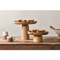 nkuku Gavivi Mango Wood Stand | Serveware | Natural | Large