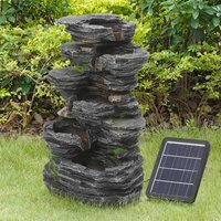 Outdoor Water Fountain Rockery Decor Solar-Powered