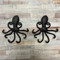 Octopus Wall Hook Rack in Cast Iron (Set of 2)