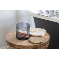 nkuku Valeska Recycled Glass Storage Pot | Bathroom | Grey Smoke