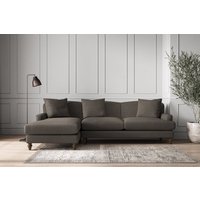 nkuku Deni Left Hand Chaise Sofa | Make To Order | Large | Brera Linen Granite