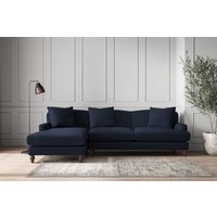 nkuku Deni Left Hand Chaise Sofa | Make To Order | Large | Brera Linen Indigo