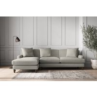 nkuku Deni Left Hand Chaise Sofa | Make To Order | Large | Brera Linen Smoke