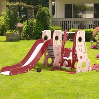 4-in-1 Toddler Climber and Swing Set with Basketball Hoop Kids Swing and Slide Set for Indoor Outdoor Playground