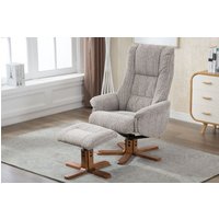 Florida Swivel Recliner & Footstool - Wheat/Autumn Oak