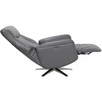 Houston Swivel Recliner & Integrated Footstool - Iron/Chrome