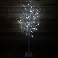 1.5m (5ft) Indoor Outdoor Christmas Lit Birch Tree with 64 Ice White LEDs